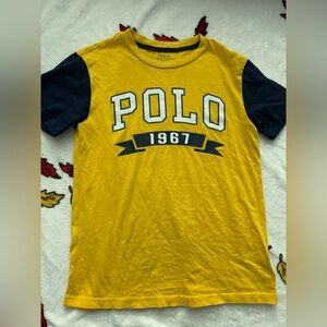 Boys Polo by Ralph Lauren Yellow and Navy Tee size 8